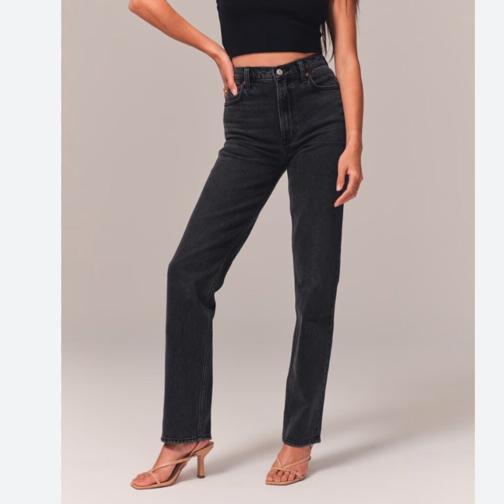 Abercrombie & Fitch Black Straight Leg Jeans